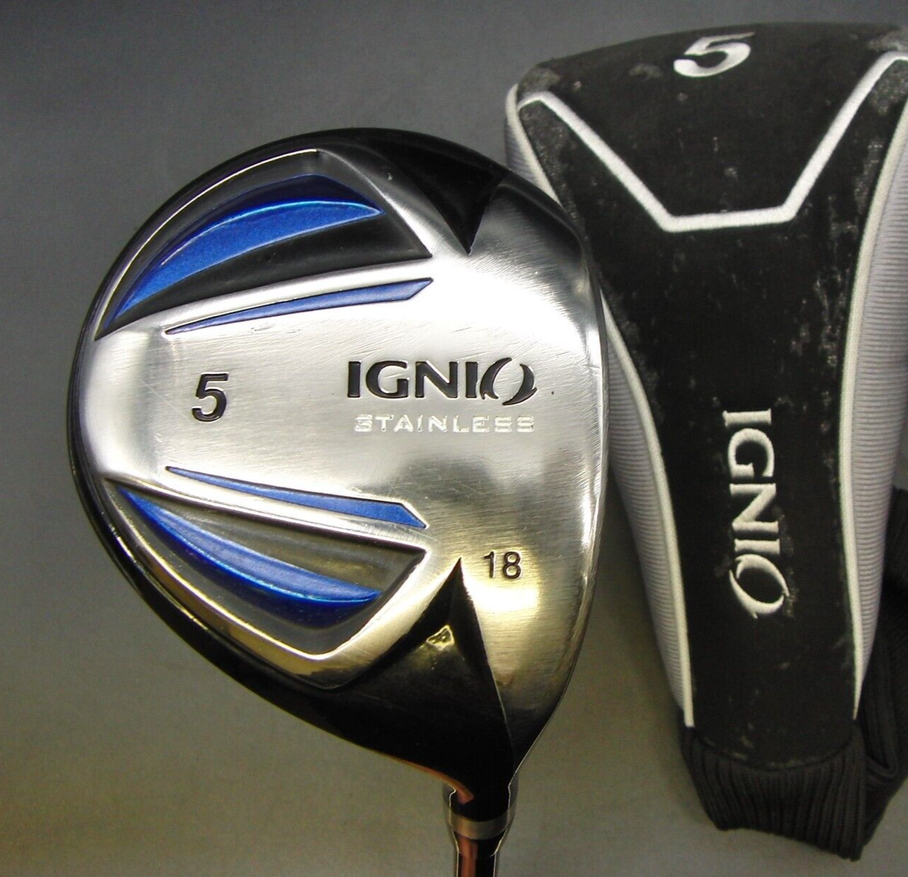 Japanese Ignio Stainless 18° 5 Wood Regular Graphite Shaft Ignio Grip + H/Cover 3 Japanese Ignio Stainless 18° 5 Wood Regular Graphite Shaft Ignio Grip + H/Cover