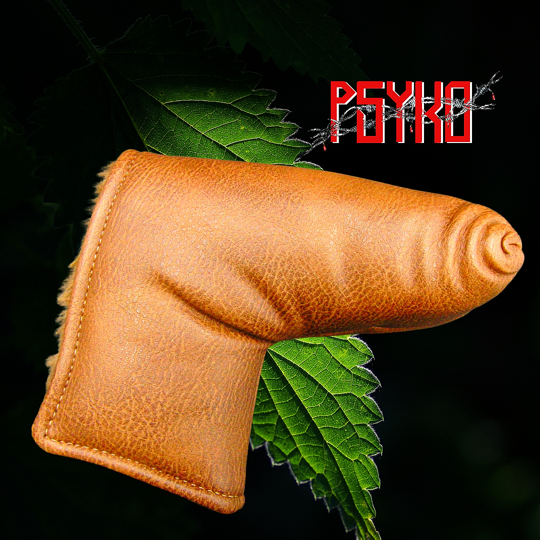 Luxury PSYKO GOLF Embroidered PU Leather Putter Head Cover Furry Lining 6 Luxury PSYKO GOLF Embroidered PU Leather Putter Head Cover Furry Lining - Image 4