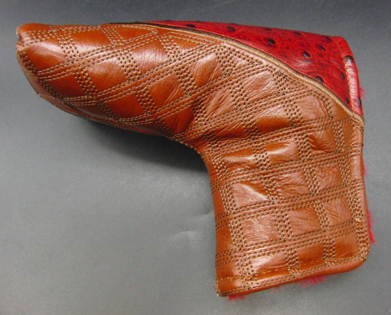 Luxury PSYKO GOLF Ostrich Genuine Leather Putter Head Cover 5 Luxury PSYKO GOLF Ostrich Genuine Leather Putter Head Cover - Image 3